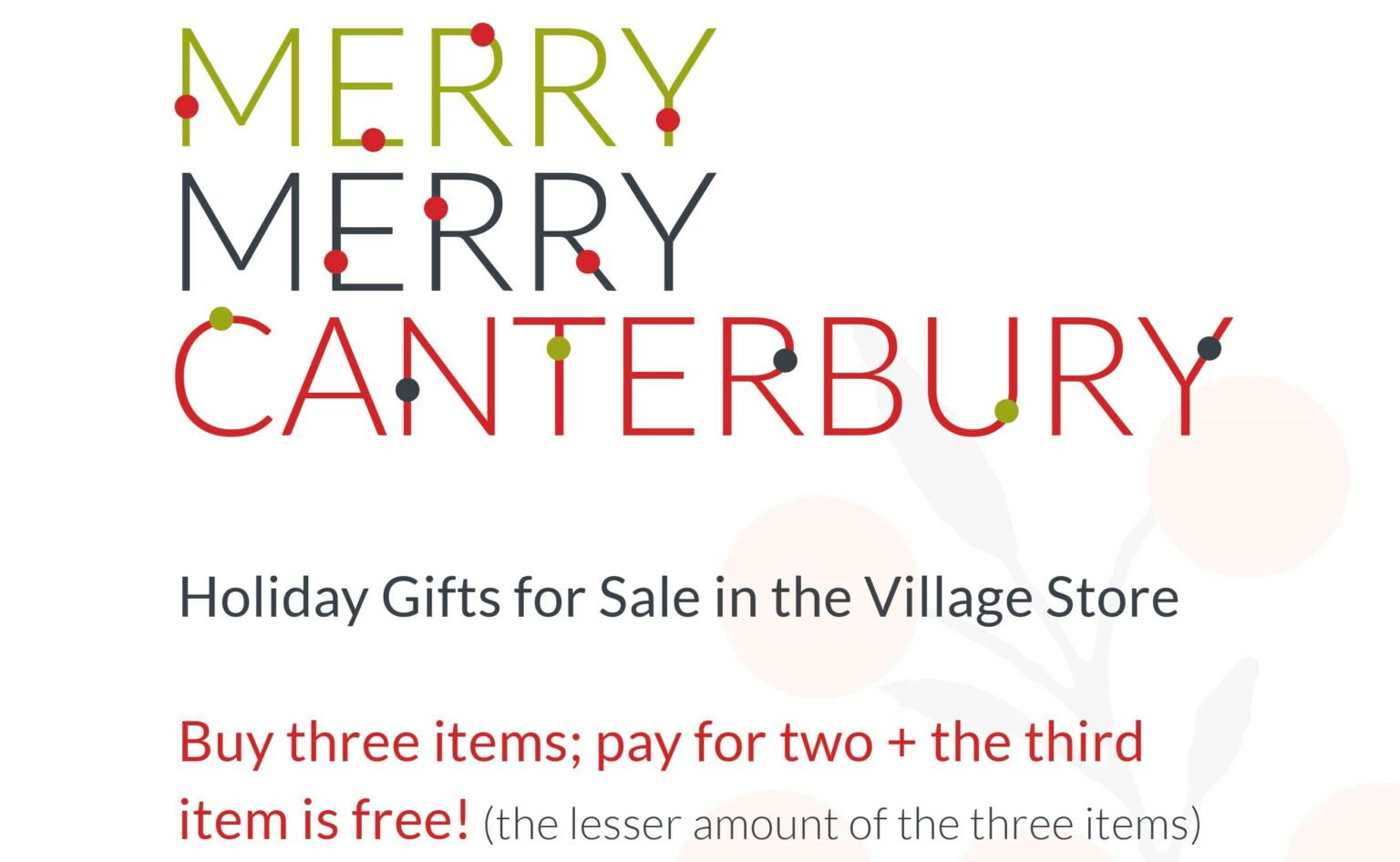 Village Store Holiday Sale Shakers